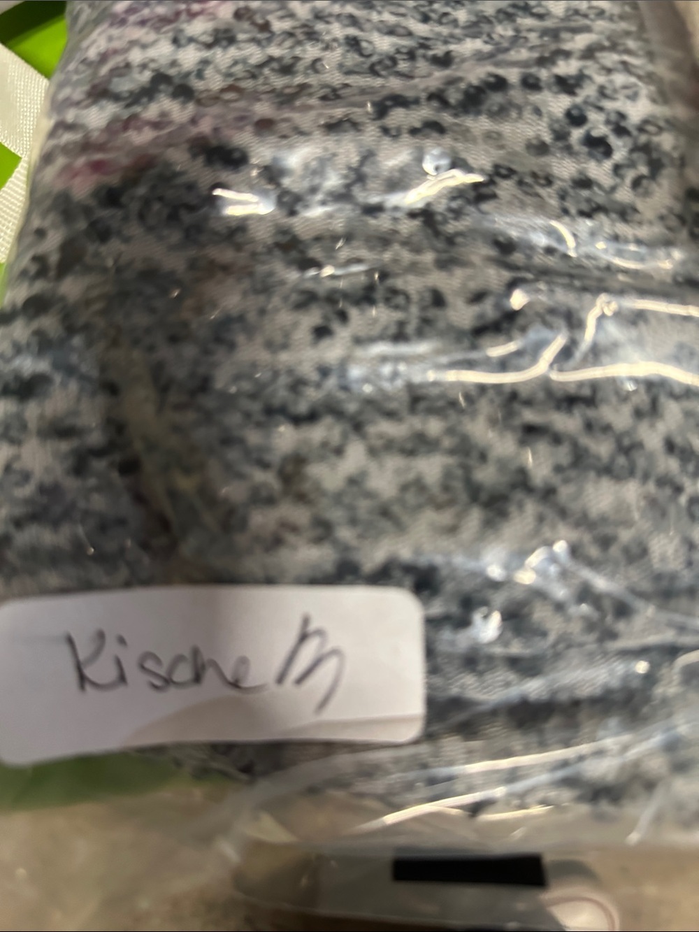 Kische M silver sparkle sequin 3/4 sleeve mesh trim luxe Y2K statement Top - Picture 10 of 10